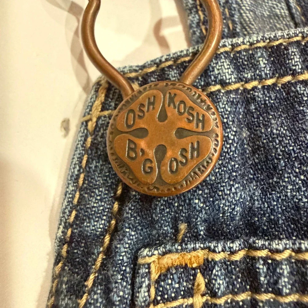 OshKosh Bgosh Kids Dark Wash Denim Vestbak Shortalls Overalls 24 Months Y2K